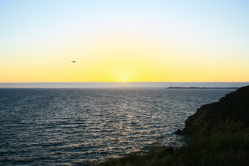 coucher de soleil en mer de bretagne