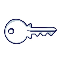 Key icon in trendy sketch style isolated on white background.concept.  Hand drawn doodle cartoon vector illustration.