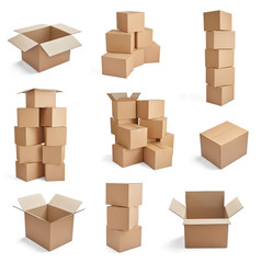box package delivery cardboard carton stack