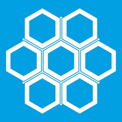 Little honeycomb icon white isolated on blue background vector illustration
