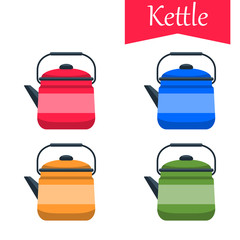 Kettle for boiling water, vector icon.