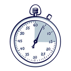 Stopwatch / stop watch timer. Hand drawn doodle cartoon vector illustration.