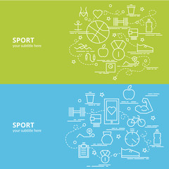Flat colorful design concept for Sport. Infographic idea of making creative products..Template for website banner, flyer and poster.