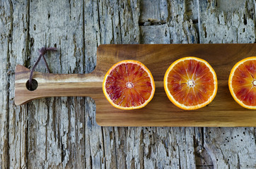 Sliced blood oranges texture