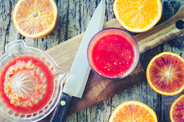 Preparation of Sicilian blood oranges juice