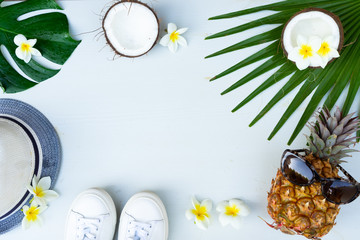 Summer flat lay scenery