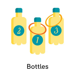 Bottles icon vector sign and symbol isolated on white background, Bottles logo concept