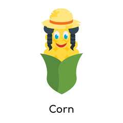 Corn icon vector sign and symbol isolated on white background, Corn logo concept