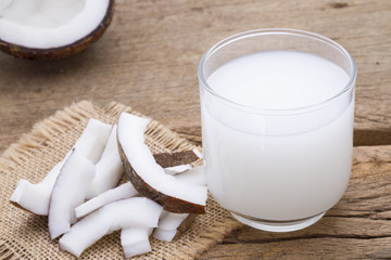 delicious pieces of coconut on the table