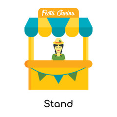 Stand icon vector sign and symbol isolated on white background, Stand logo concept