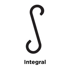 Integral sign icon vector sign and symbol isolated on white background, Integral sign logo concept