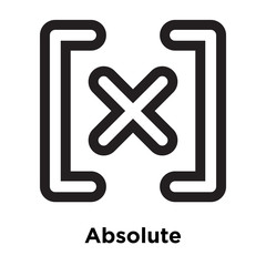 Obraz premium Absolute sign icon vector sign and symbol isolated on white background, Absolute sign logo concept