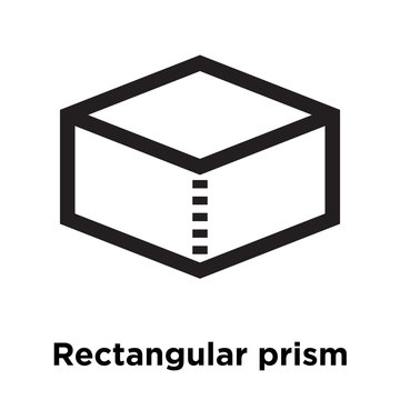 Rectangular prism volume shape icon vector sign and symbol isolated on white background, Rectangular prism volume shape logo concept