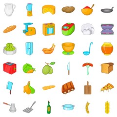 Bakery cooking icons set. Cartoon style of 36 Bakery cooking vector icons for web isolated on white background