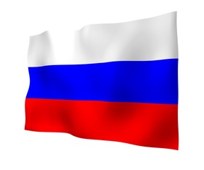 Waving flag of the Russian Federation. The National. State symbol of the Russia. 3D illustration