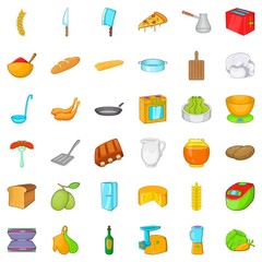 Kitchen cooking icons set. Cartoon style of 36 kitchen cooking vector icons for web isolated on white background