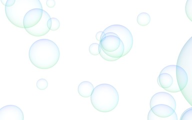 Light pastel colored background with pink bubbles. Wallpaper, texture blue balloons. 3D illustration