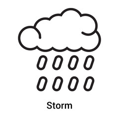 Storm icon vector sign and symbol isolated on white background, Storm logo concept