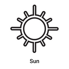 Sun icon vector sign and symbol isolated on white background, Sun logo concept