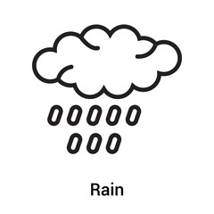 Rain icon vector sign and symbol isolated on white background, Rain logo concept