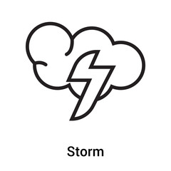 Storm icon vector sign and symbol isolated on white background, Storm logo concept
