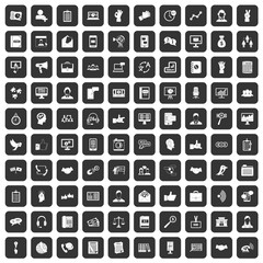 100 dialog icons set in black color isolated vector illustration