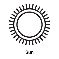 Sun icon vector sign and symbol isolated on white background, Sun logo concept