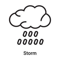 Storm icon vector sign and symbol isolated on white background, Storm logo concept