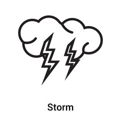 Storm icon vector sign and symbol isolated on white background, Storm logo concept