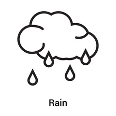 Rain icon vector sign and symbol isolated on white background, Rain logo concept
