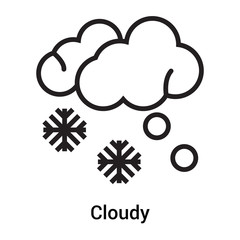 Cloudy icon vector sign and symbol isolated on white background, Cloudy logo concept