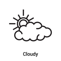 Cloudy icon vector sign and symbol isolated on white background, Cloudy logo concept