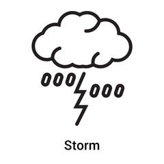 Storm icon vector sign and symbol isolated on white background, Storm logo concept