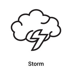 Storm icon vector sign and symbol isolated on white background, Storm logo concept