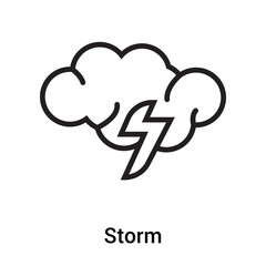 Storm icon vector sign and symbol isolated on white background, Storm logo concept