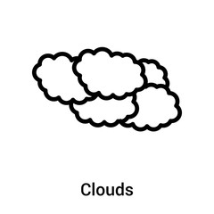 Clouds icon vector sign and symbol isolated on white background, Clouds logo concept