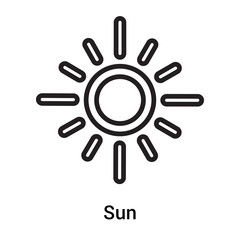 Sun icon vector sign and symbol isolated on white background, Sun logo concept