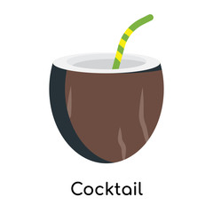Cocktail icon vector sign and symbol isolated on white background, Cocktail logo concept