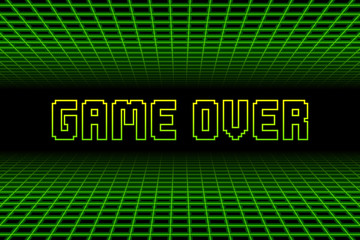 Retro 80s Game Over Background. EPS10 Vector With Transparency