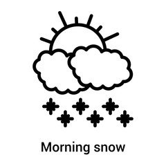 Morning snow icon vector sign and symbol isolated on white background, Morning snow logo concept