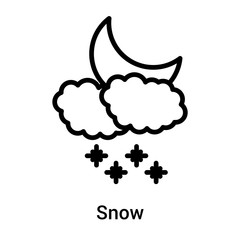 Snow icon vector sign and symbol isolated on white background, Snow logo concept