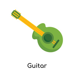 Guitar icon vector sign and symbol isolated on white background, Guitar logo concept