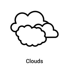 Clouds icon vector sign and symbol isolated on white background, Clouds logo concept