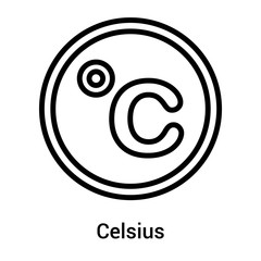 Celsius icon vector sign and symbol isolated on white background, Celsius logo concept