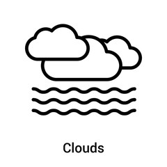 Clouds icon vector sign and symbol isolated on white background, Clouds logo concept
