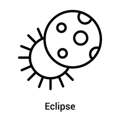 Obraz premium Eclipse icon vector sign and symbol isolated on white background, Eclipse logo concept