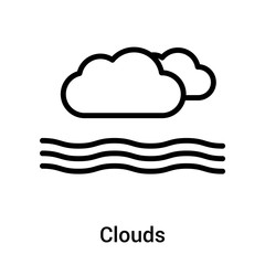 Clouds icon vector sign and symbol isolated on white background, Clouds logo concept