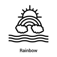 Rainbow icon vector sign and symbol isolated on white background, Rainbow logo concept