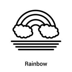 Rainbow icon vector sign and symbol isolated on white background, Rainbow logo concept