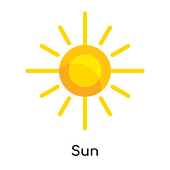 Sun icon vector sign and symbol isolated on white background, Sun logo concept